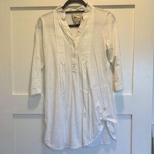 Pink Rose White Tunic Top